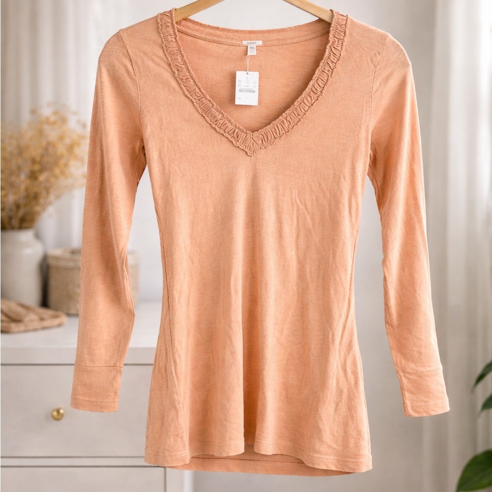 NWT J. Crew V neck peach T-shirt